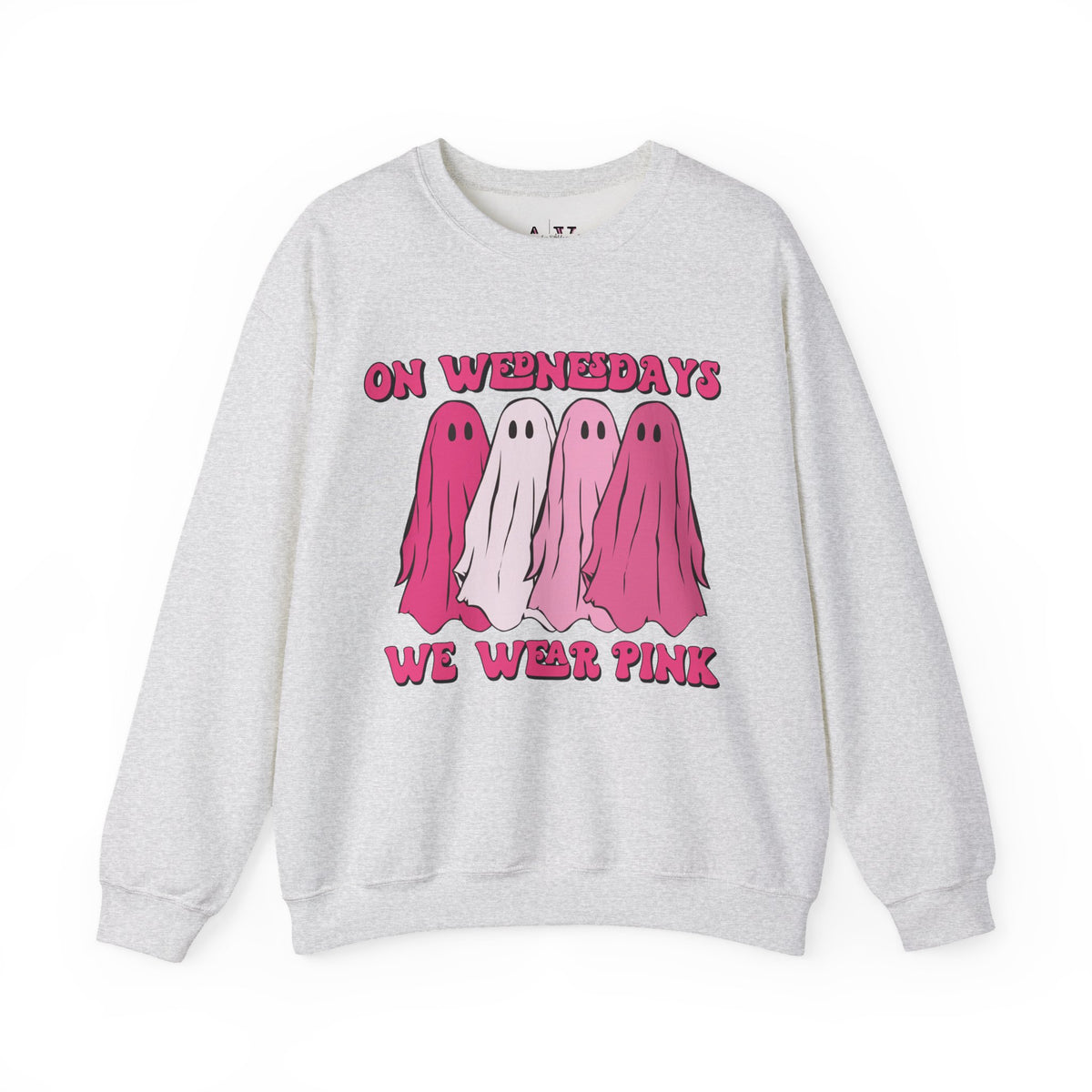 On Wednesdays We Wear Pink Ghosts Unisex Heavy Blend™ Crewneck Sweatshirt