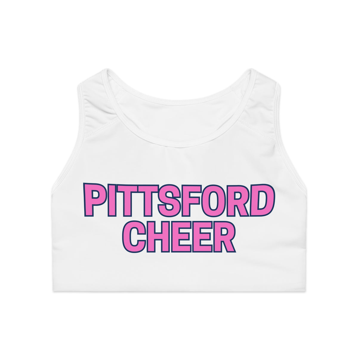 Pink & White Pittsford Cheer Sports Bra