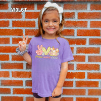 Peace Love and Easter Youth Midweight Comfort Colors Tee