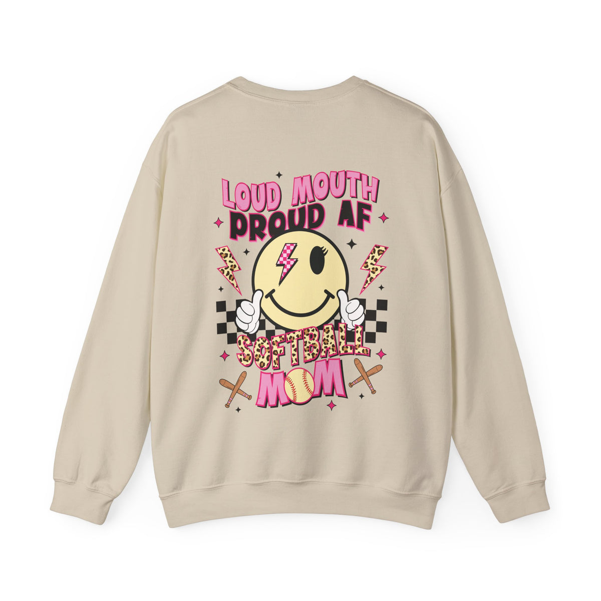 Loud AF Softball Mom Unisex Heavy Blend™ Crewneck Sweatshirt