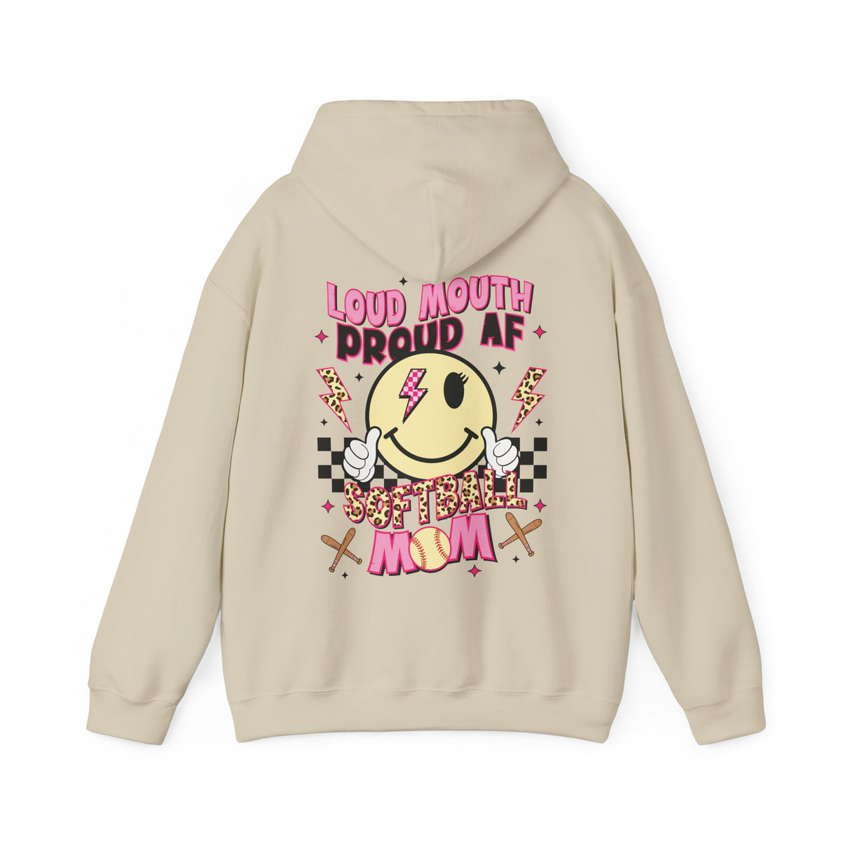 Loud AF Softball Mom Unisex Heavy Blend™ Hooded Sweatshirt