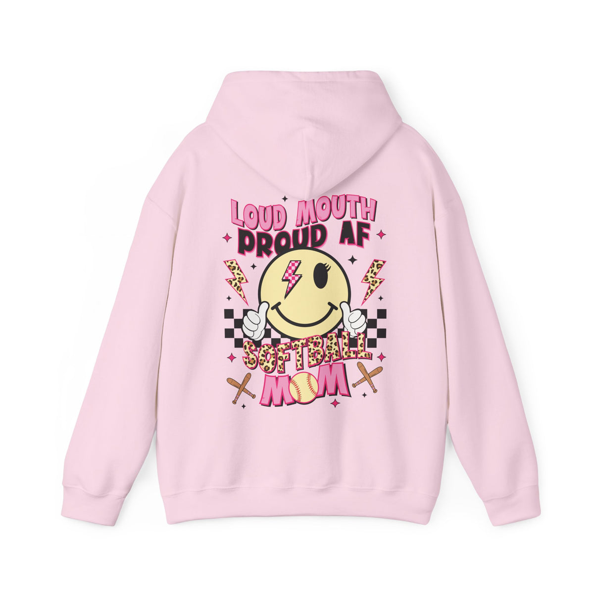 Loud AF Softball Mom Unisex Heavy Blend™ Hooded Sweatshirt