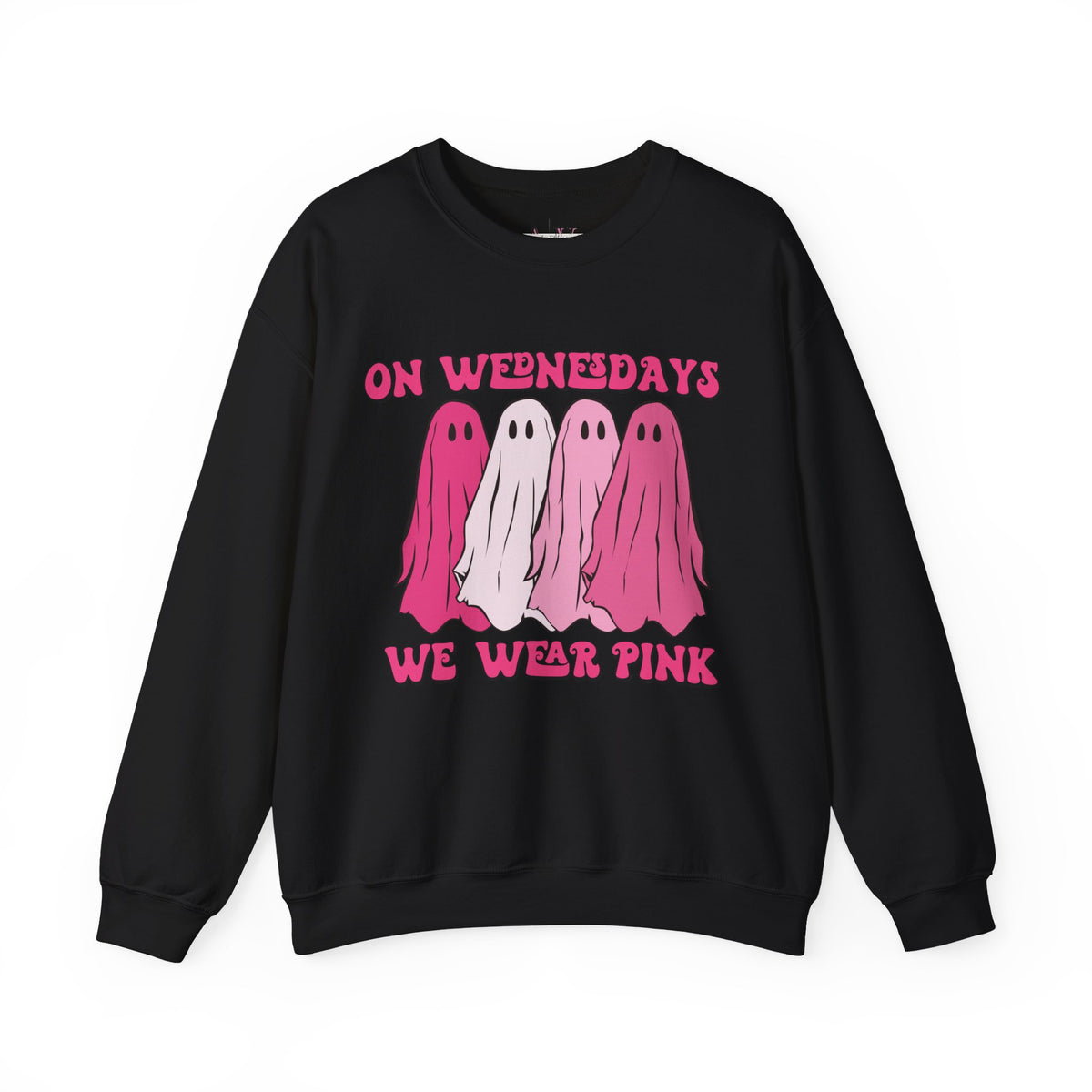 On Wednesdays We Wear Pink Ghosts Unisex Heavy Blend™ Crewneck Sweatshirt