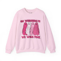 On Wednesdays We Wear Pink Ghosts Unisex Heavy Blend™ Crewneck Sweatshirt