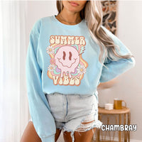 Groovy Summer Vibes Unisex Comfort Colors Sweatshirt