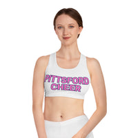Pink & White Pittsford Cheer Sports Bra