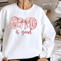 God is Good Pink Unisex Heavy Blend™ Crewneck Sweatshirt
