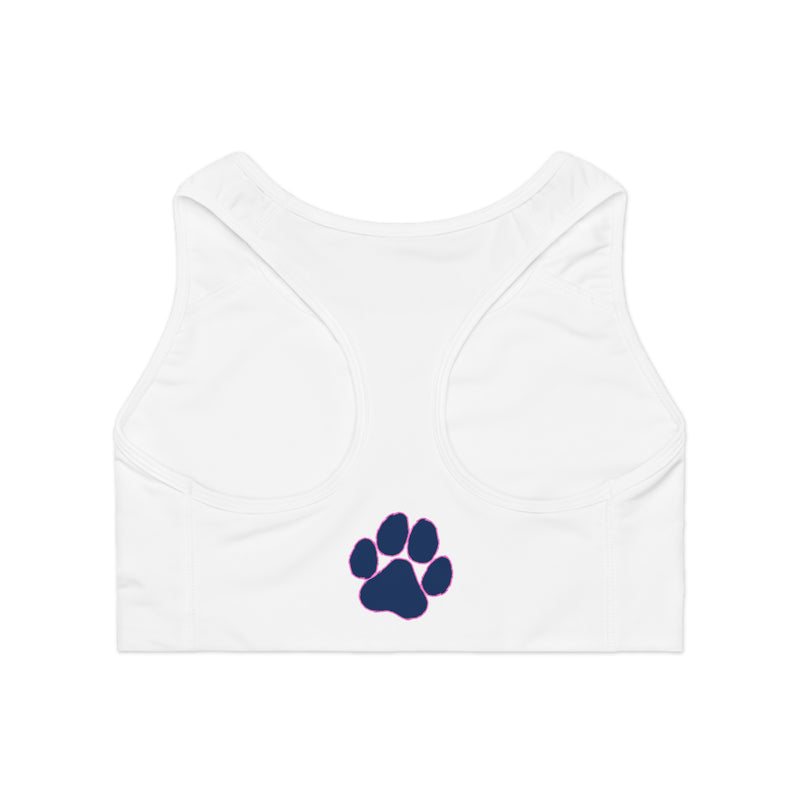 Pink & White Pittsford Cheer Sports Bra