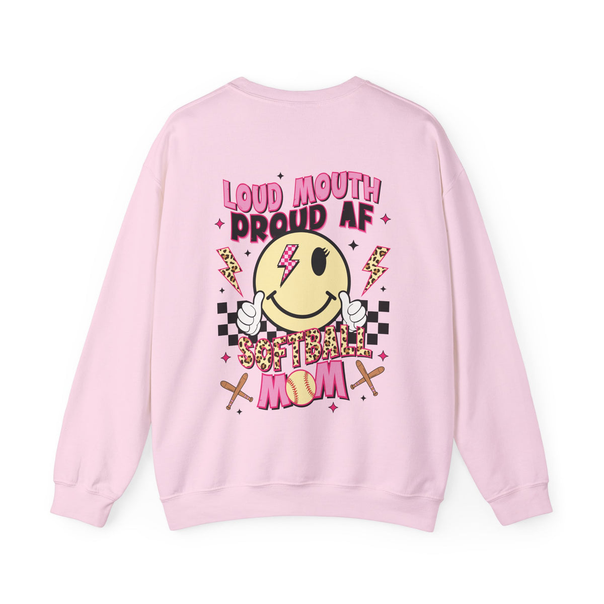 Loud AF Softball Mom Unisex Heavy Blend™ Crewneck Sweatshirt