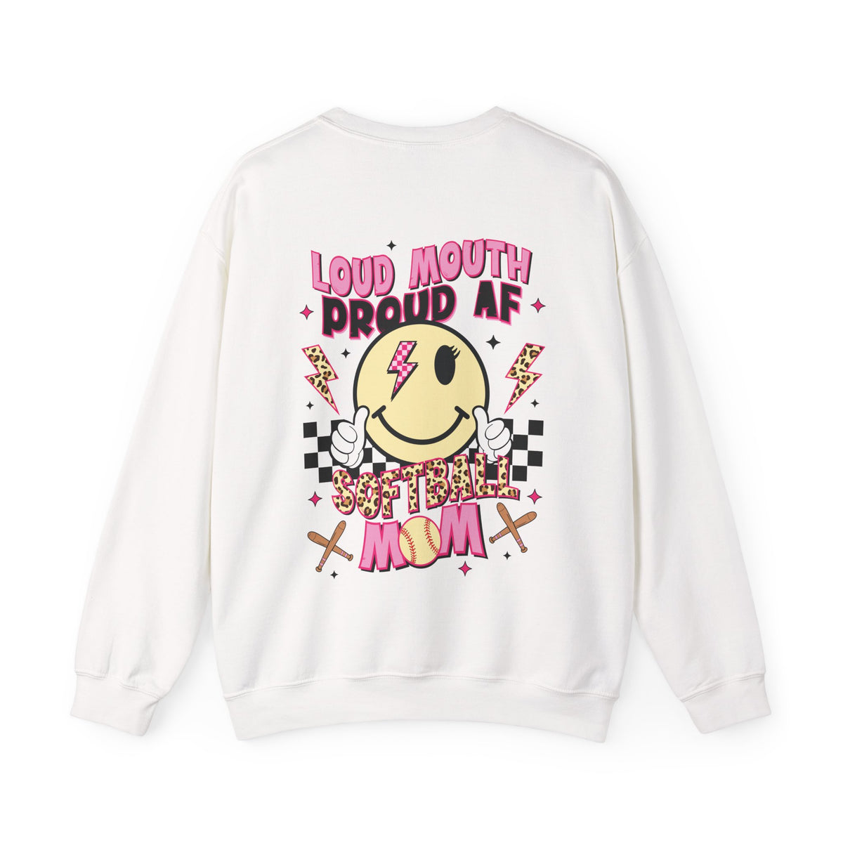 Loud AF Softball Mom Unisex Heavy Blend™ Crewneck Sweatshirt