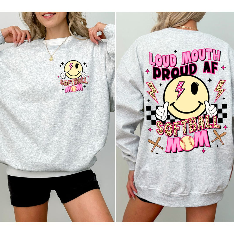 Loud AF Softball Mom Unisex Heavy Blend™ Crewneck Sweatshirt