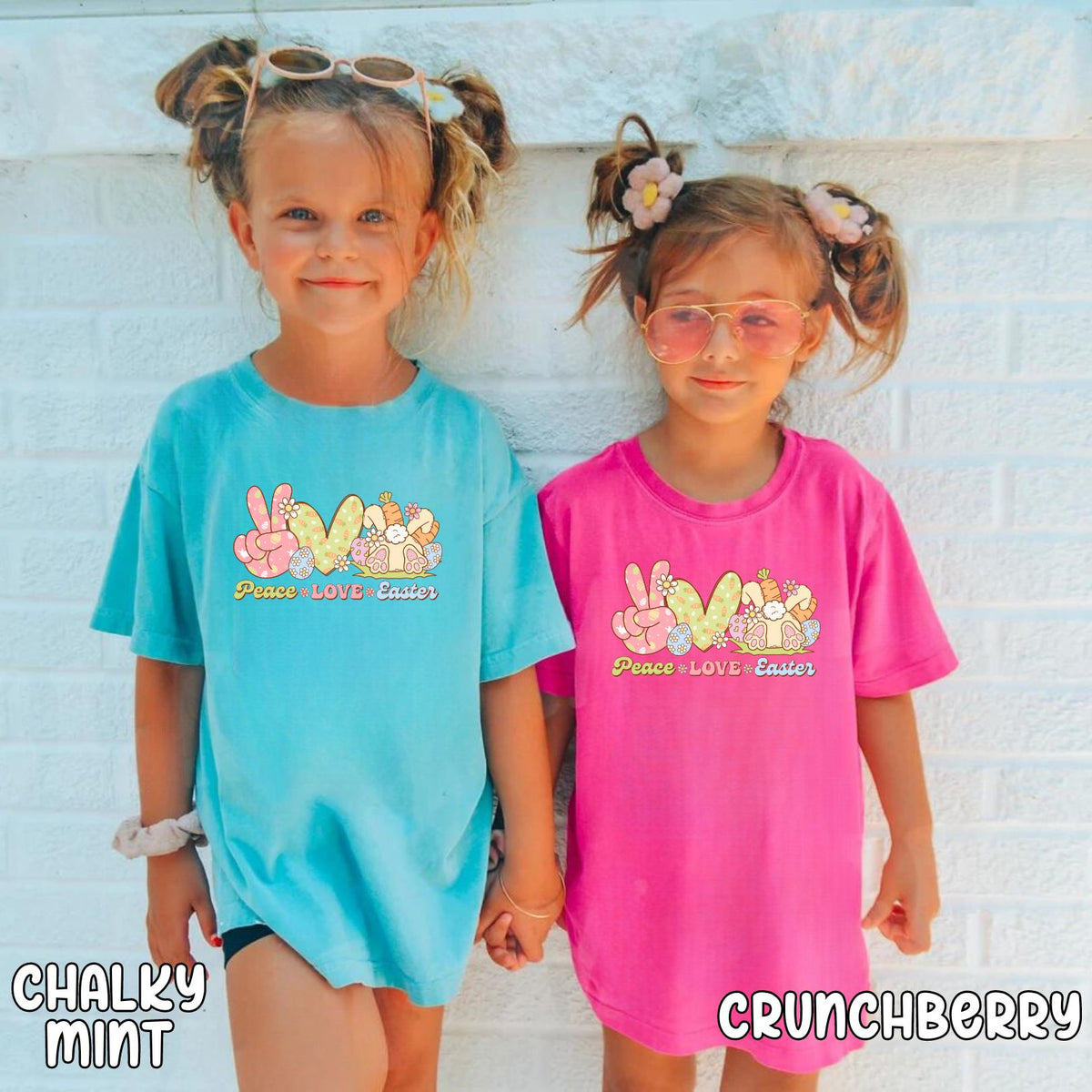Peace Love and Easter Youth Midweight Comfort Colors Tee