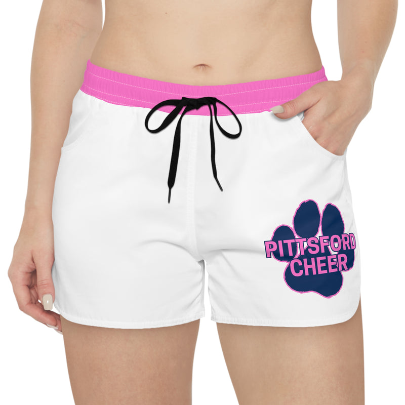 Pink & White Pittsford Cheer Women's Casual Shorts