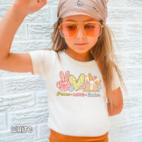 Peace Love and Easter Youth Midweight Comfort Colors Tee