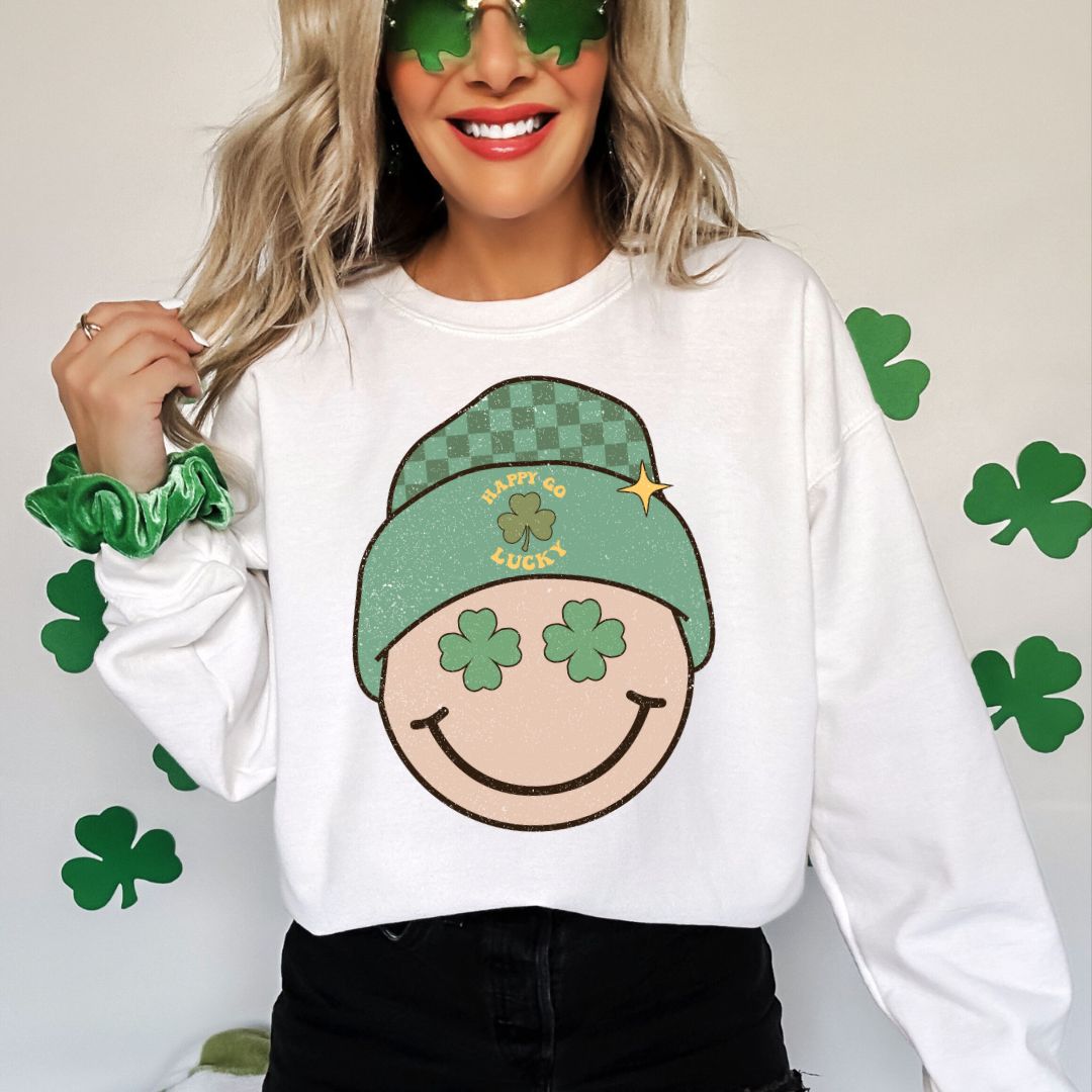 Lucky Smiley Face Unisex Heavy Blend™ Crewneck Sweatshirt