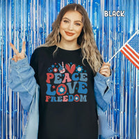 Peace Love and Freedom Unisex Heavy Cotton Tee