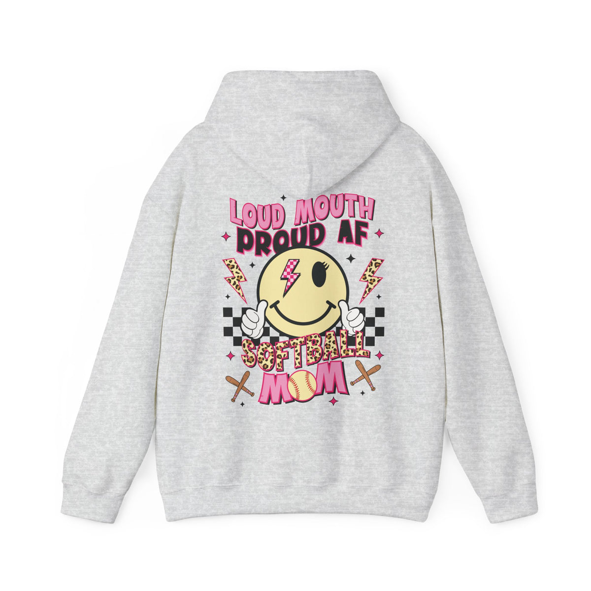 Loud AF Softball Mom Unisex Heavy Blend™ Hooded Sweatshirt