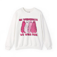 On Wednesdays We Wear Pink Ghosts Unisex Heavy Blend™ Crewneck Sweatshirt