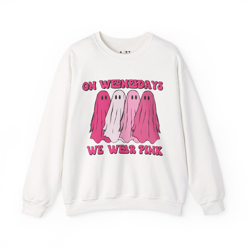 On Wednesdays We Wear Pink Ghosts Unisex Heavy Blend™ Crewneck Sweatshirt