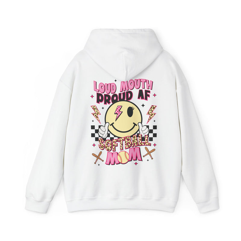 Loud AF Softball Mom Unisex Heavy Blend™ Hooded Sweatshirt