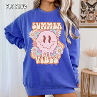 Groovy Summer Vibes Unisex Comfort Colors Sweatshirt