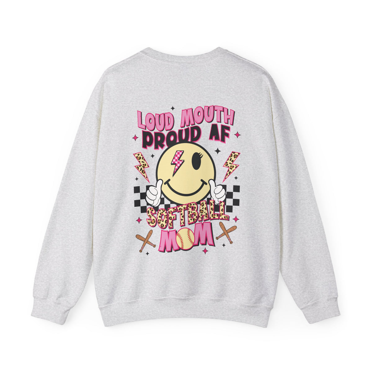 Loud AF Softball Mom Unisex Heavy Blend™ Crewneck Sweatshirt