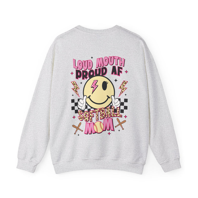Loud AF Softball Mom Unisex Heavy Blend™ Crewneck Sweatshirt