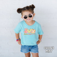 Peace Love and Easter Youth Midweight Comfort Colors Tee