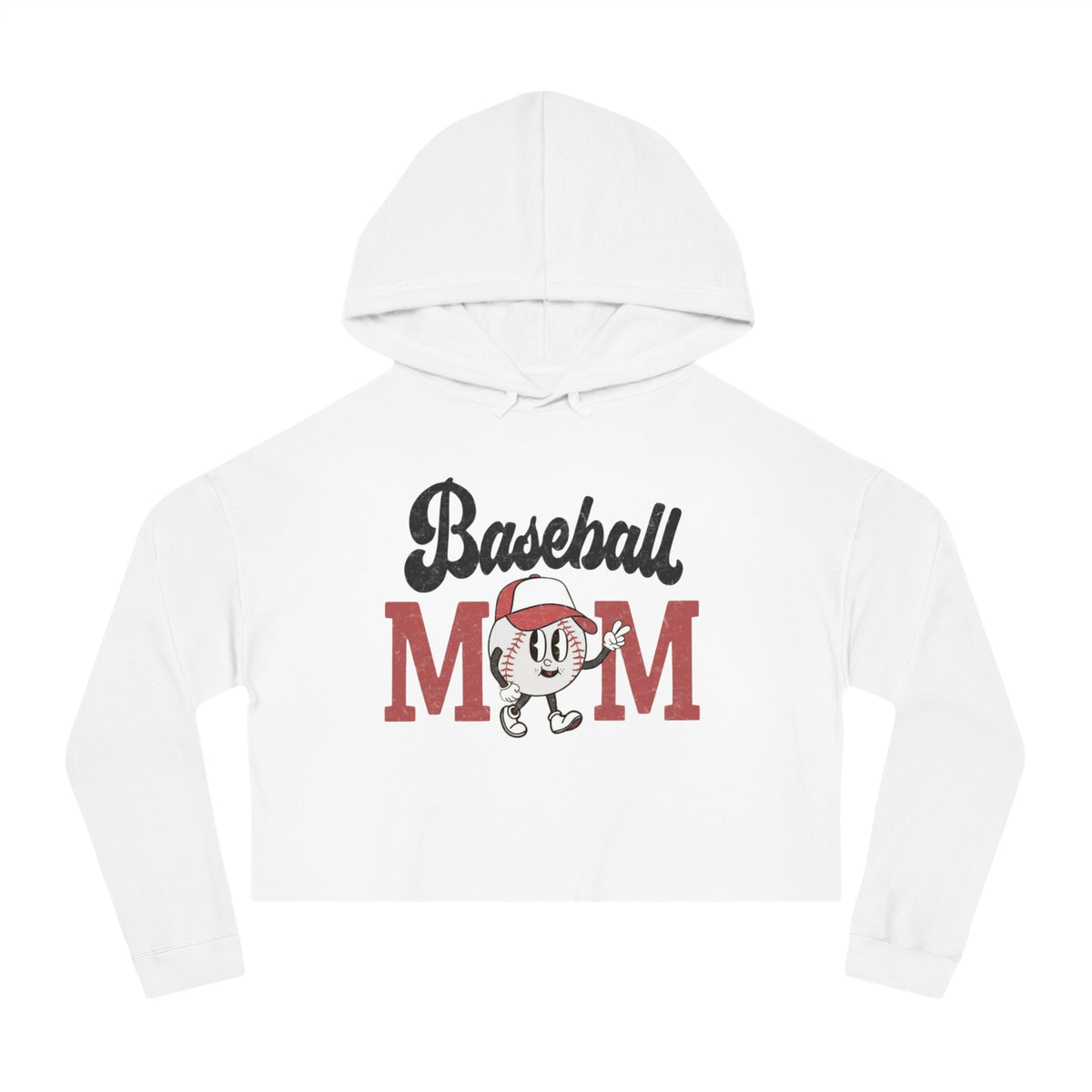 Baseball Mom Women’s Cropped Hooded Sweatshirt