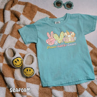 Peace Love and Easter Youth Midweight Comfort Colors Tee