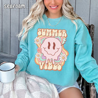 Groovy Summer Vibes Unisex Comfort Colors Sweatshirt