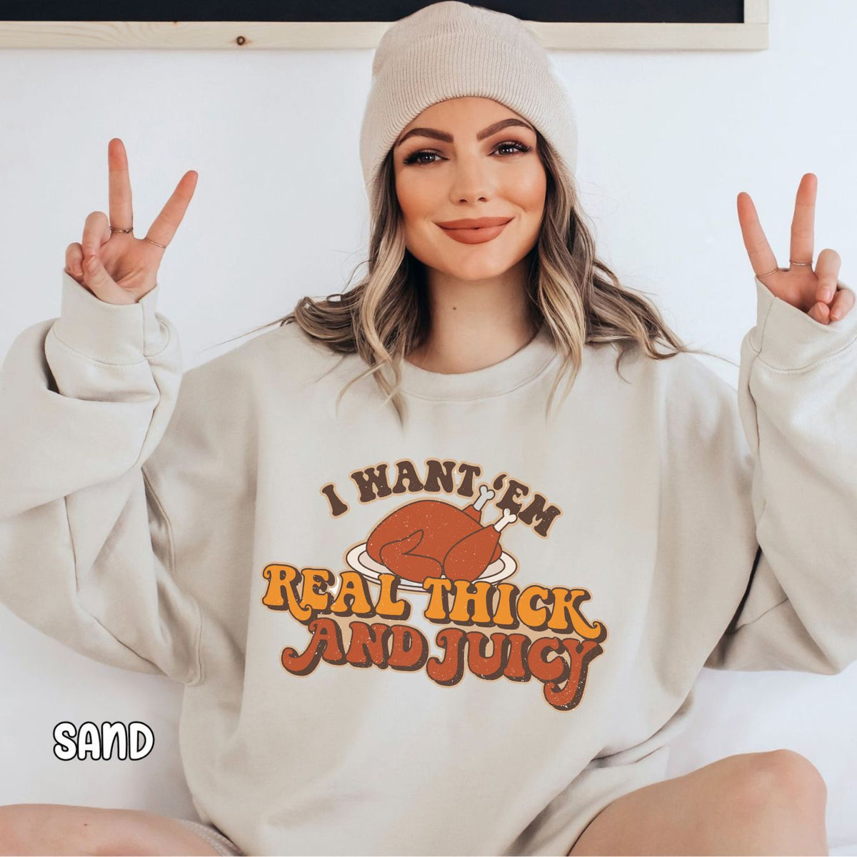 Thanksgiving Thick and Juicy Unisex Heavy Blend™ Crewneck Sweatshirt